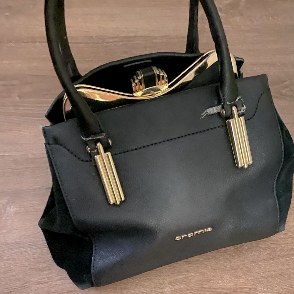 Cromia Black Leather Handle Bag, Italian